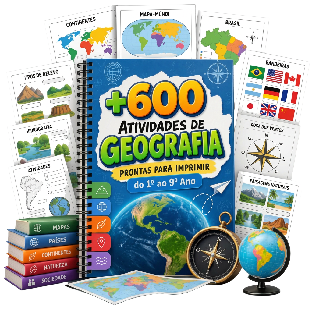 Kit com mais de 600 atividades de Geografia e materiais ilustrados